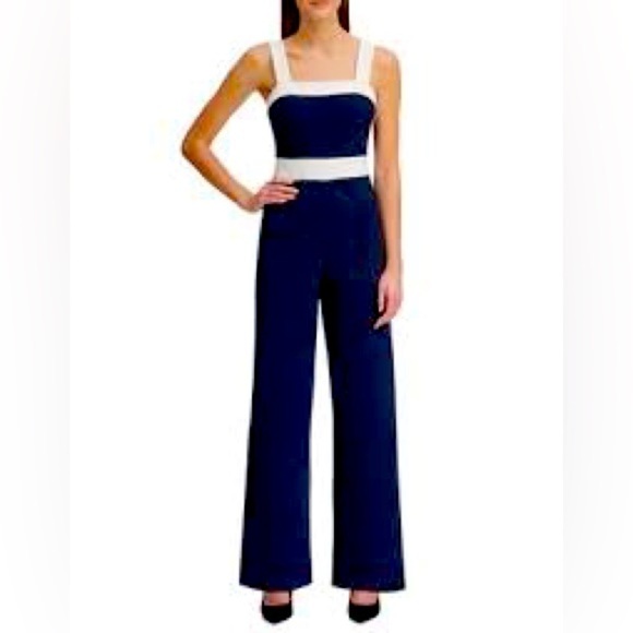 Tommy Hilfiger Color Block Scuba Crepe Jumpsuit - Picture 1 of 10
